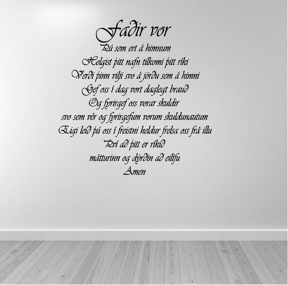 Faðir vor vegglímmiði | wall sticker – Sticker ehf